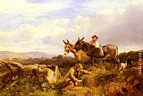 George Vicat Cole Paintings - Ferreting In Surrey by George Cole Snr